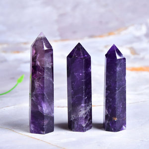 Natural Amethyst Point Crystal Healing Energy stone Natural Quartz Home Decor Reiki Polished Crafts 40-70mm Stone Carved 1PC