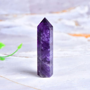Natural Amethyst Point Crystal Healing Energy stone Natural Quartz Home Decor Reiki Polished Crafts 40-70mm Stone Carved 1PC