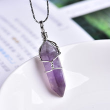 1PC Natural Crystal Rose Quartz Amethyst Pendant Magic Repair Healing Crystal Jewelry Couple Decorating Christmas and DIY Gifts