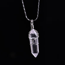 1PC Natural Crystal Rose Quartz Amethyst Pendant Magic Repair Healing Crystal Jewelry Couple Decorating Christmas and DIY Gifts