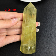 Natural Fluorite Citrine pink Hexagonal Column Crystal Point Healing Wand Mineral quartz Crystal Home Decoration Stone