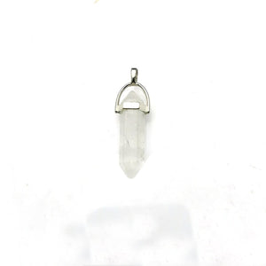 Natural Quartz Crystal Point Wand Pendant Amethyst wand Pendant Hexagonal Prism DIY Healing Crystal Necklace Charm Jewelry Gift