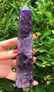 130-140MM  Natural fantasy amethyst crystal obelisk quartz dot specimen