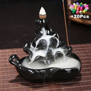 Free 20cones Creative Home Decor Backflow Stick Incense Burner Ceramic Censer Home Decoration Use In Home Teahouse