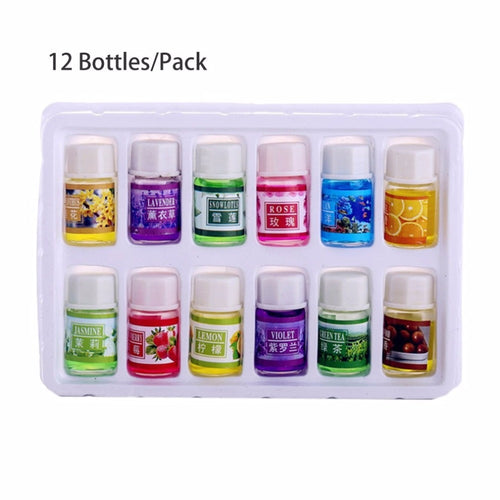 12 Bottles/Pack Natural Plants Fragrance 3ml Essential Oil For DIY Aromatherapy Humidifier Perfume Smell Purifying Air Oil